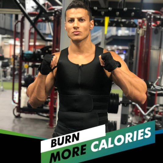 Sauna Suit Sweat Vest Men's Workout Tank Tops Black